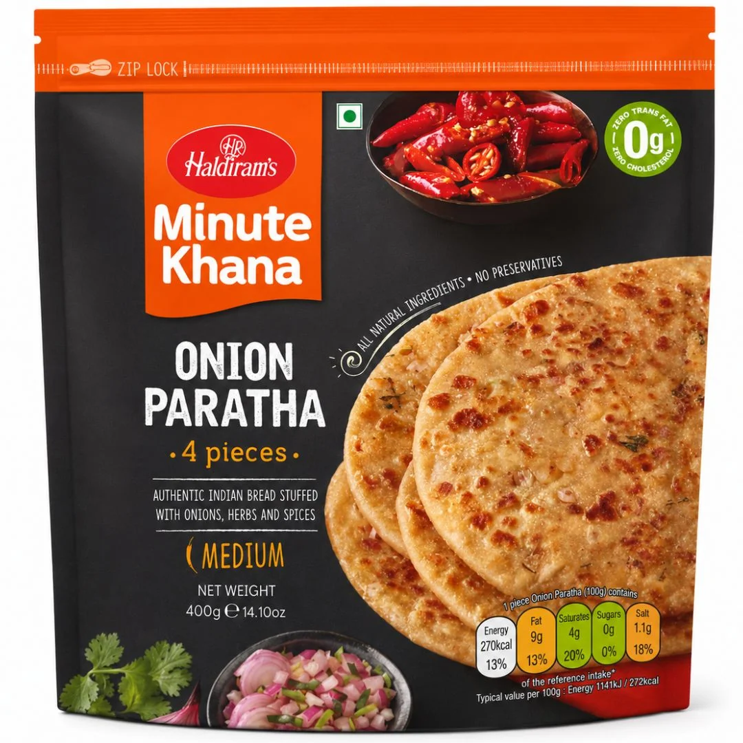 Minute Khana Onion Paratha (Medium) 4 Pieces - 400g