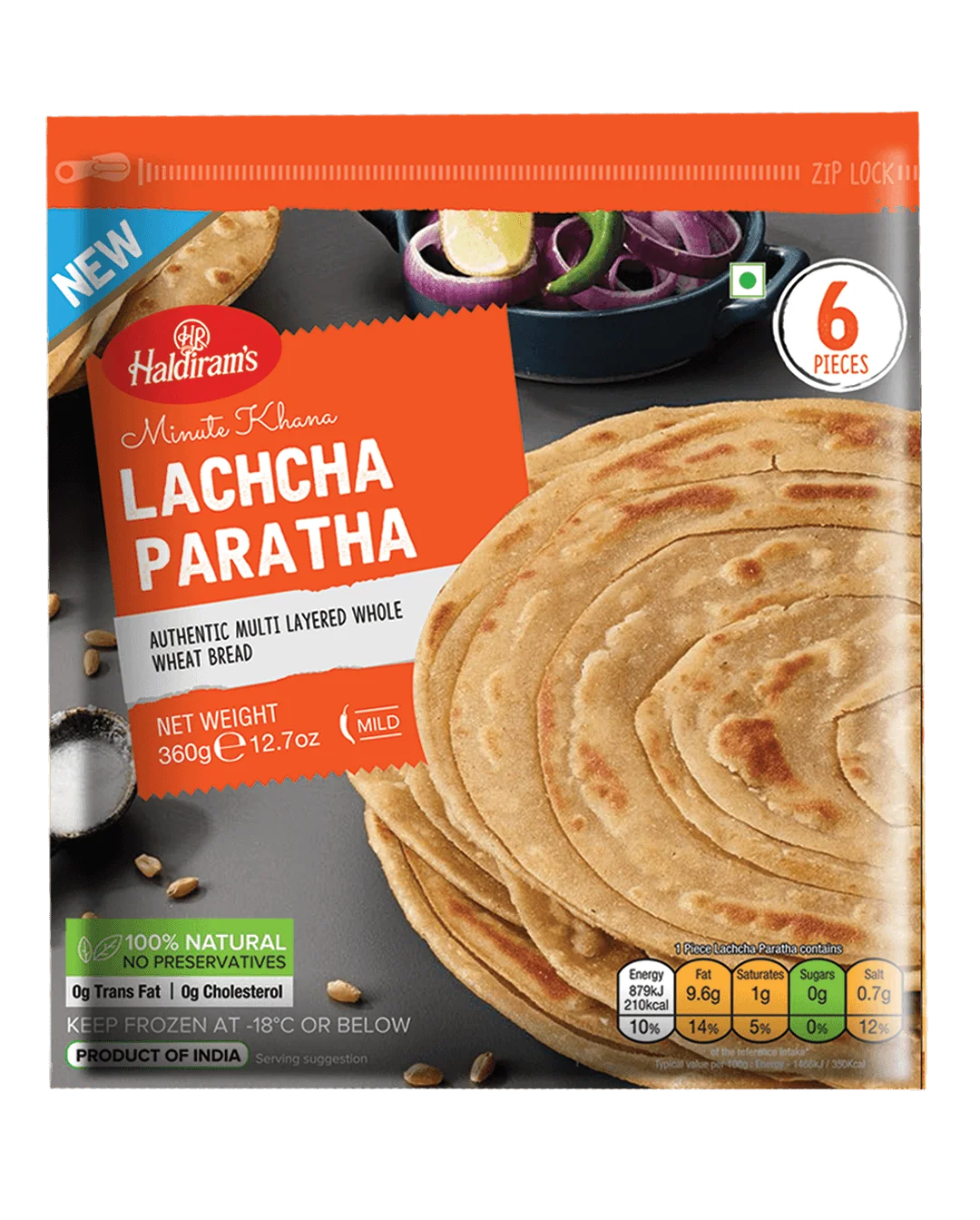 Minute Khana Lachcha Paratha (Medium) 6 Pieces - 360g