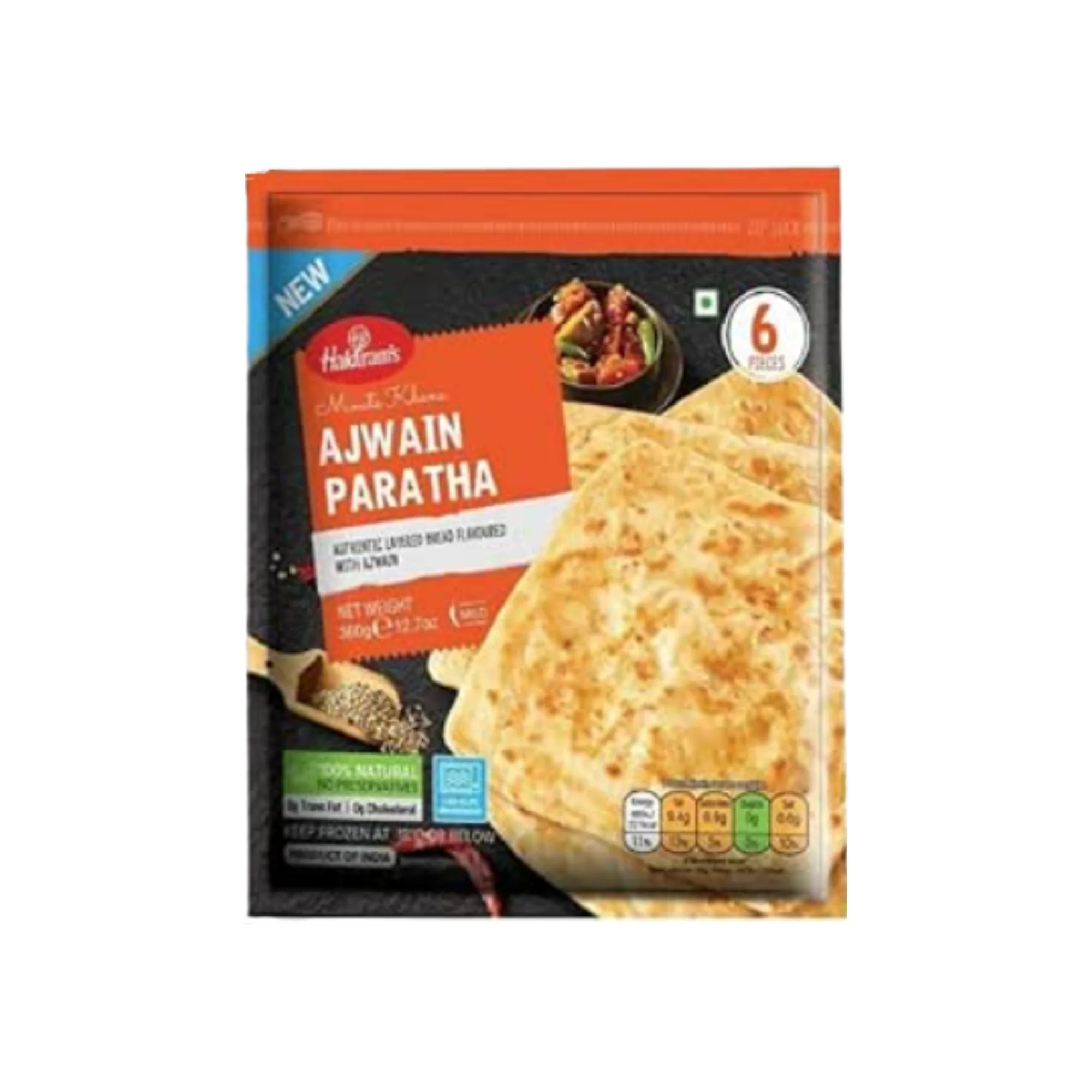 Minute Khana Ajwain Paratha (Mild) 6 Pieces - 360g